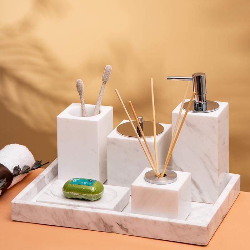 accesorios de baño de resina efecto mármol