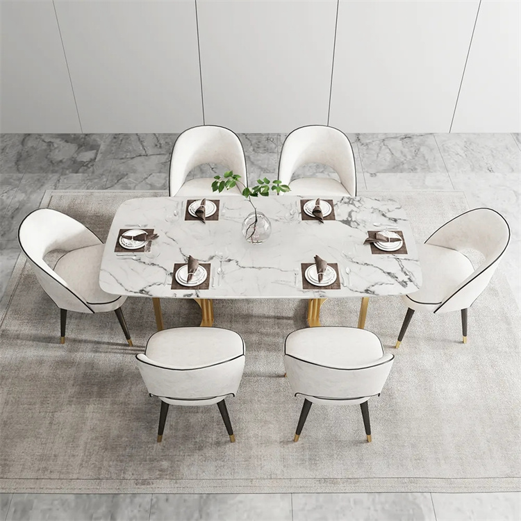 marble stainless dining table