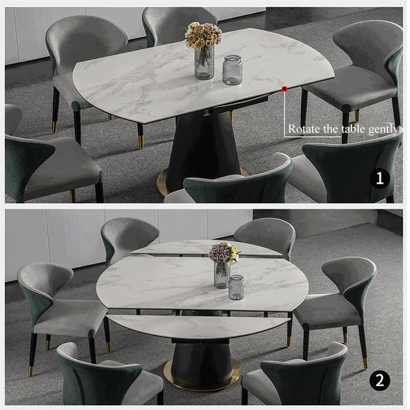 mesa de comedor de piedra sinterizada redonda