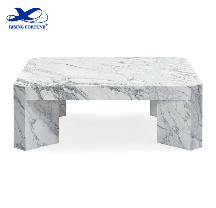 mesa de centro cuadrada de mármol