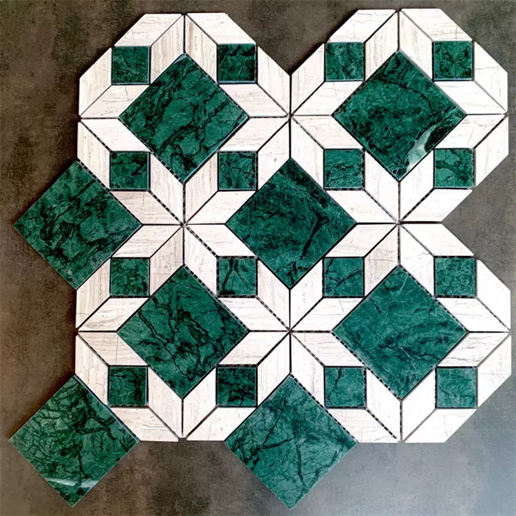 azulejos de mosaico de mármol de chorro de agua