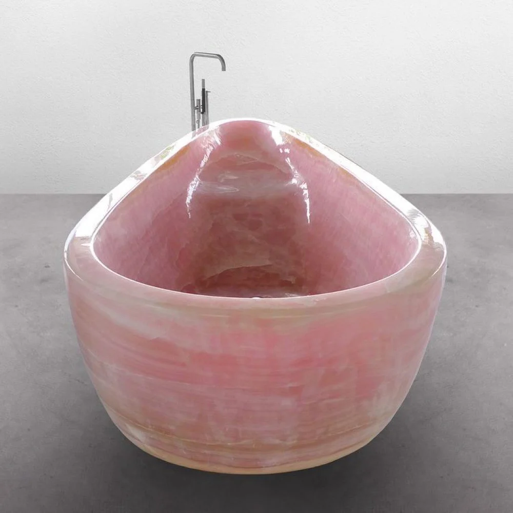 Bañera de cuarzo rosa 100% natural