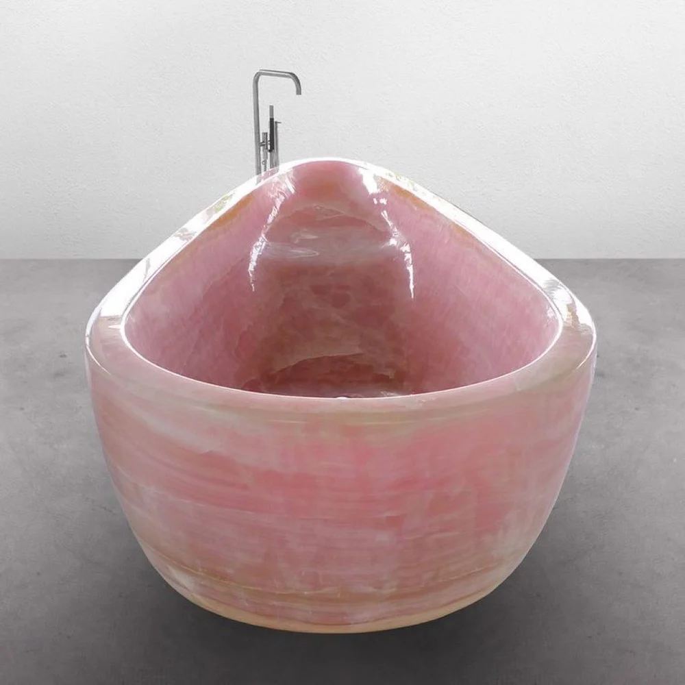 pink rose quartz bathtub 