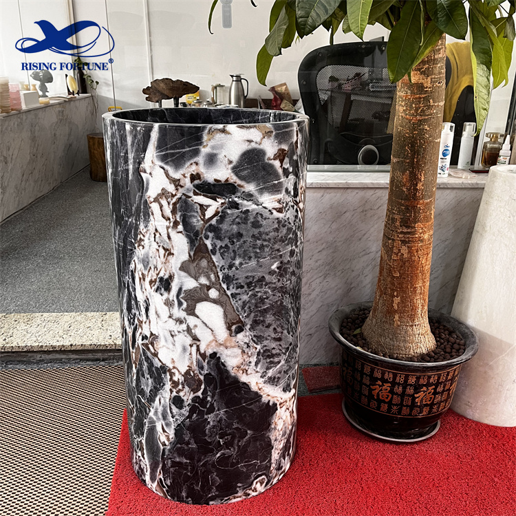 black marble wash basin pedestal