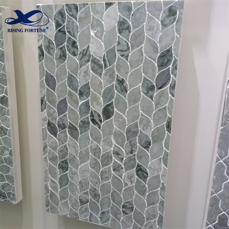 Leaf Shape Green Marble Mosaic