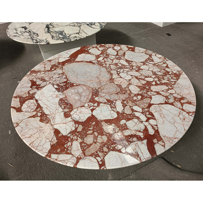 Bulgari Red round marble dining table