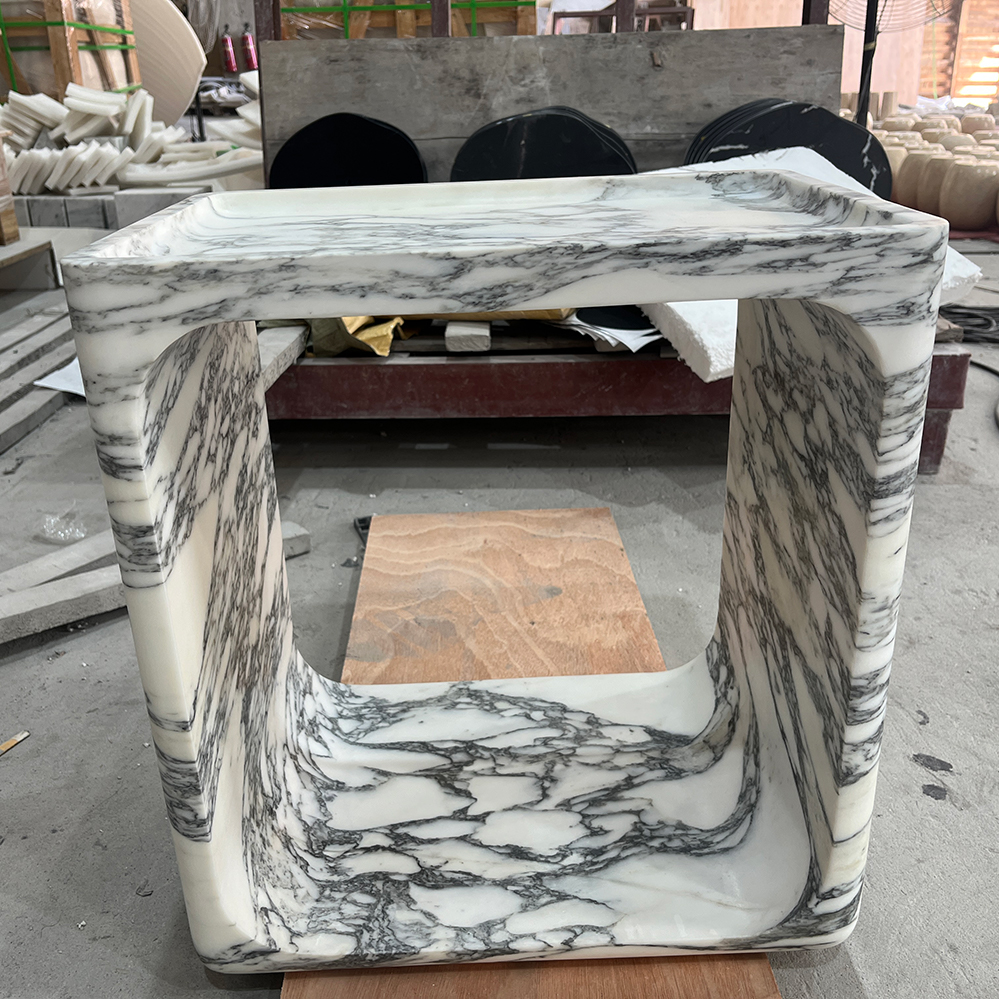 Calacatta viola square marble coffee table