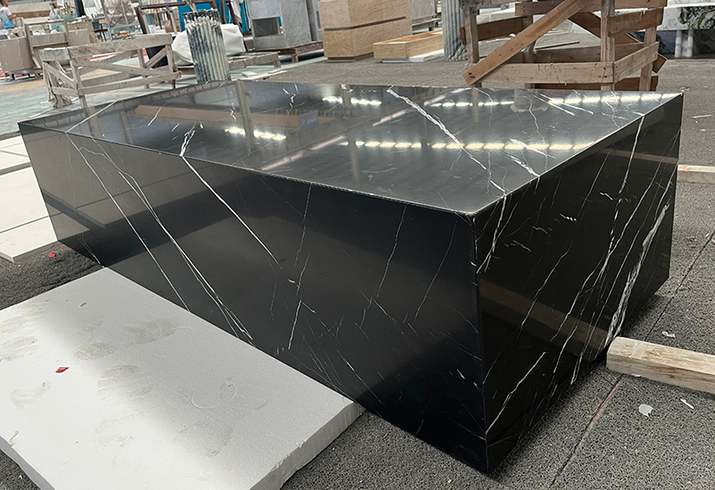 Marble and black coffee table