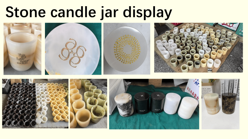 marble empty candle jars
