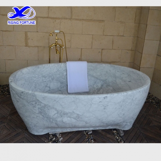 bañera de mármol macizo blanco carrara