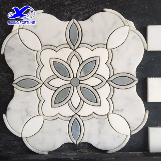 mosaico de mármol blanco de chorro de agua