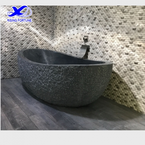 bañera ovalada de piedra natural de granito
