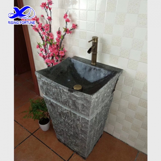 lavabo y pedestal para baño independientes de granito