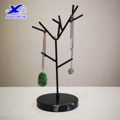 Black marble & metal jewelry tree stand holder