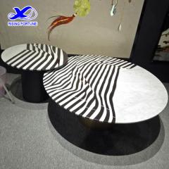 Round modern marble coffee table top