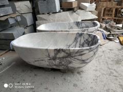 New york white marble stone bathtub