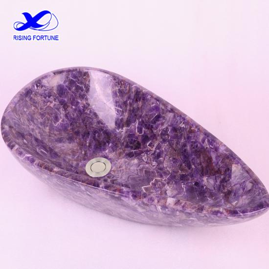 fregadero de piedra amatista púrpura natural