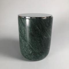 Green marble candle holder with metal lid