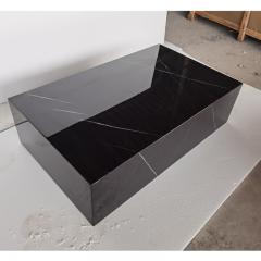 Black marquina plinth low marble coffee table