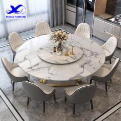 round solid white and black marble top dining table