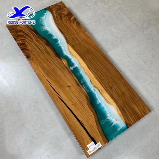 Tabla de madera y resina de resina epoxi de nogal
