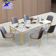 white marble dining table