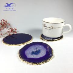 agate coasters with gold trim