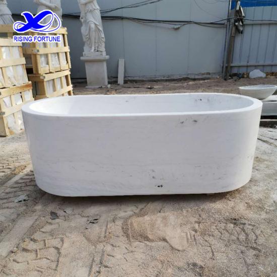 Bañera de mármol blanco de lujo grande personalizada para diseño de villa