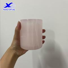 Pink Onyx Candle Vessel with Lid and Insert