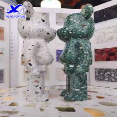 Terrazzo and Marble Stone Bearbrick Display for Home Decoration