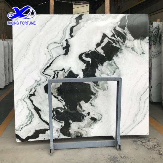 panda white marble tv panel de pared de fondo