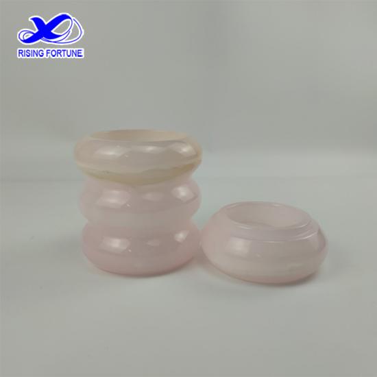 Velas de burbujas de mármol de ónix rosa únicas y lujosas con tapa
