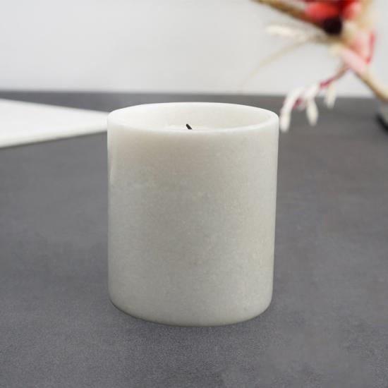 tarro de vela de piedra de mármol de decoración del hogar de lujo con tapa
