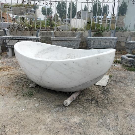 baño de estilo europeo bañera de piedra de mármol blanco
