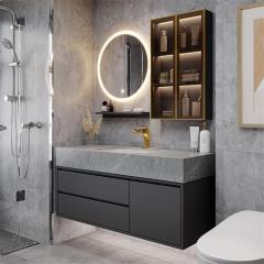 Marble Sintered One Basin Bathroom Cabinet Combination Basin And Sink