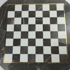 Round Black Marble Chess Set