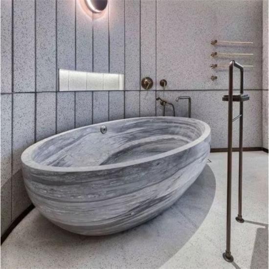 Bañera de baño con marco de mármol de color negro de mármol italiano de lujo
