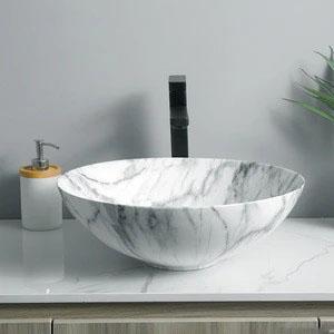 Lavabo y fregadero de cocina de baño de mármol artificial
