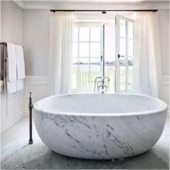 Luxury Italy Marble Black Color Marble Frame Bathroom Bathtub