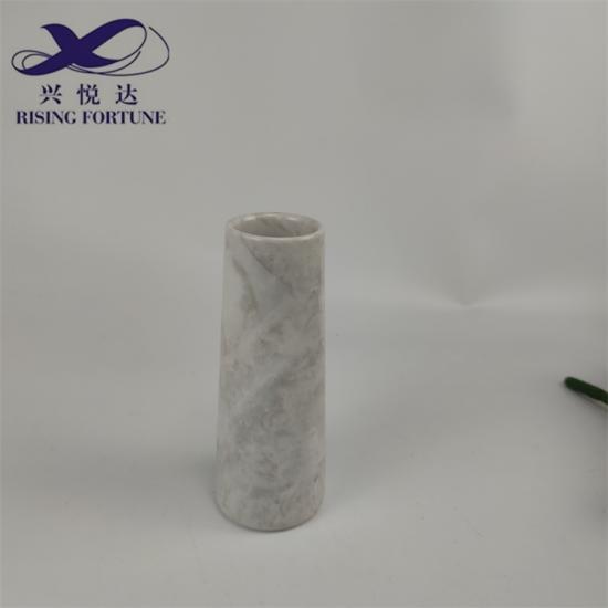 Jarrón de mármol cilíndrico de maceta blanca para decoración del hogar
