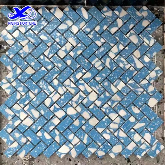 Azulejos de mosaico de piedra de terrazo de colores para cocina y baño
