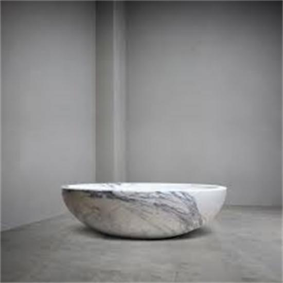 Bañera de piedra de mármol natural blanca personalizada
