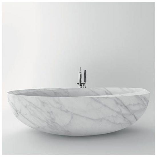 Bañera de piedra de mármol natural blanca personalizada

