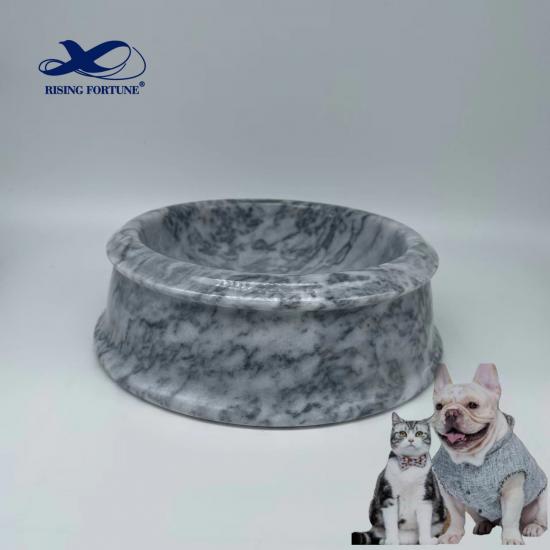Cuenco de mármol pulido para comida/agua para perros y gatos
