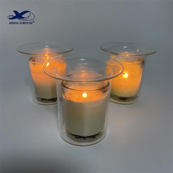 Tarro de vela de ónix blanco de diferentes tamaños al por mayor con inserto de vidrio