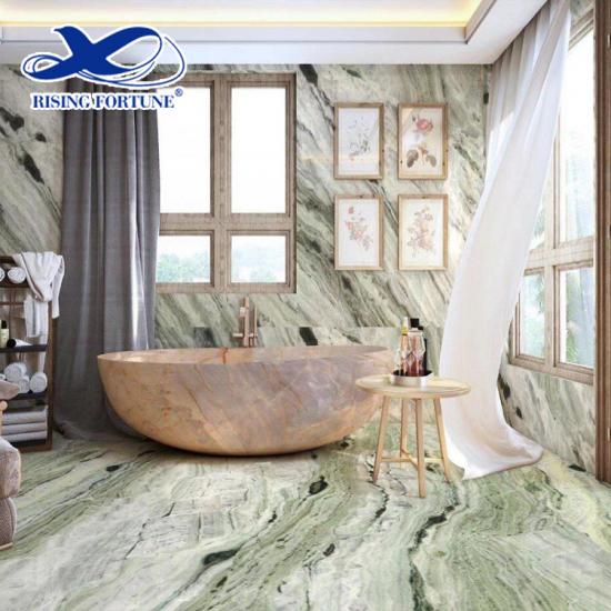 Mármol verde de moda Mármol Raggio Verde para decoración de interiores de baño
