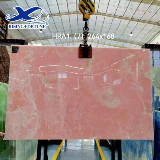 
     Panel de pared y encimera de ónix rosa transparente retroiluminado de venta directa de fábrica de decoración de interiores
    