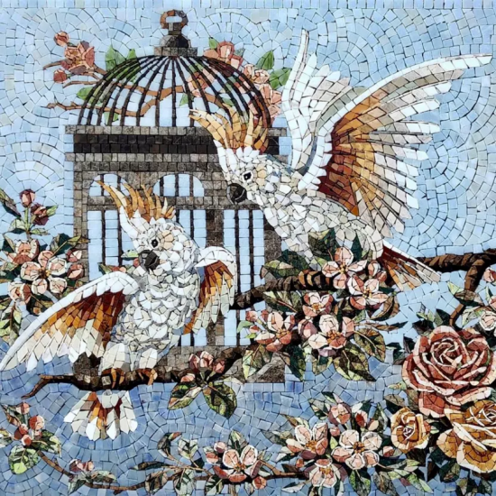
     Mosaico de mármol de mosaico de piedra de color mixto cuadrado de lujo
    