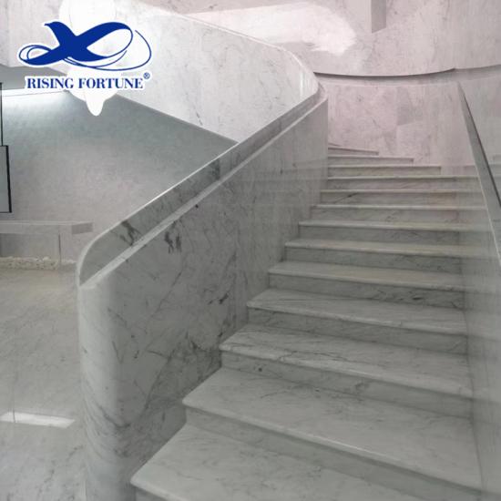 Diseño moderno de escalera de mármol blanco para el hogar