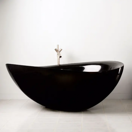 Bañera de piedra de mármol natural de tamaño personalizado pulido de diseño moderno